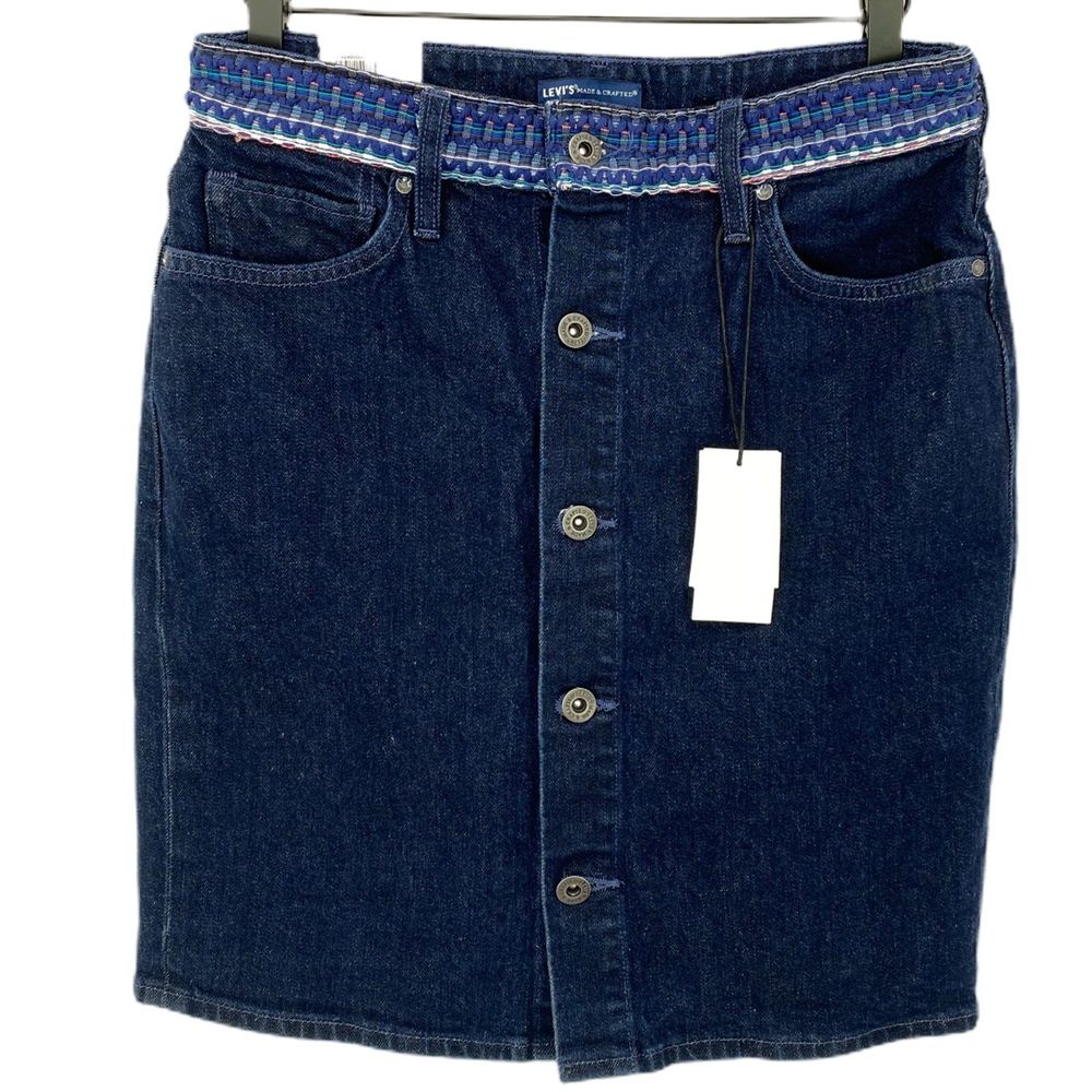 Levi's Button Front Embroidered Waistband Skirt